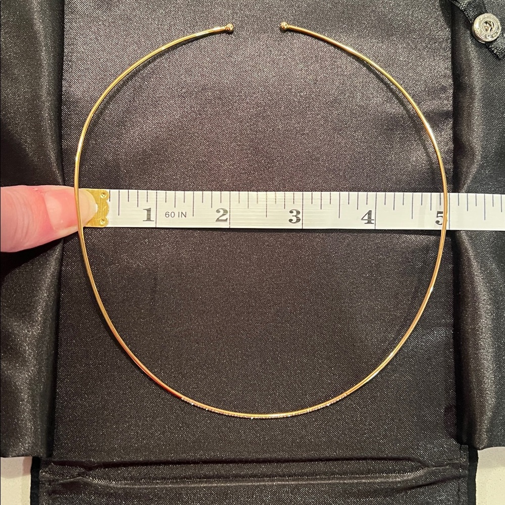 Never Worn! “EF Collection” 14k Gold Micro Diamond Collar Necklace!! - Picture 12 of 15